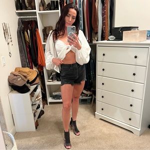 New with tags Madewell high waisted black jean cut off shorts